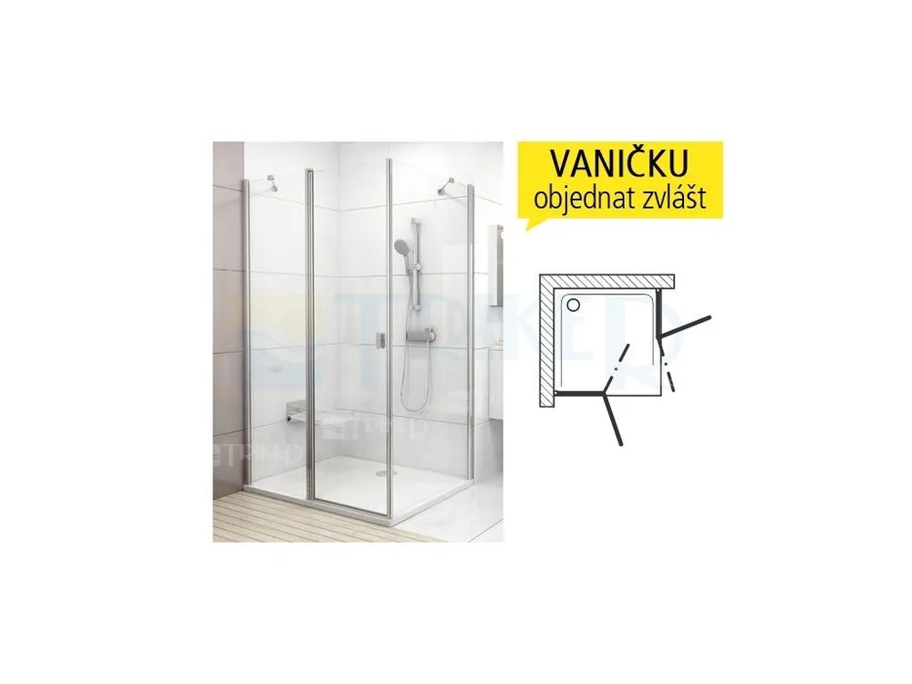 Značkový CRV2 sprchový kout CRV2-80 (780-800mm) profil satin, výplň transparent