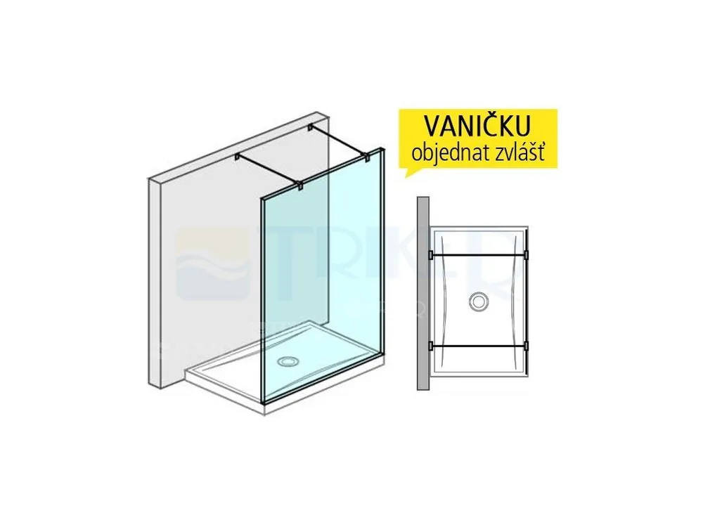 Rechtstreeks Van De Fabrikant Pure pevná stěna s 2 vzpěrami 120 cm, výplň transparent