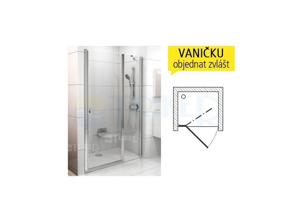 CSD2 sprchové dveře CSD2-100 (975-1005mm) profil satin, výplň transparent Korting