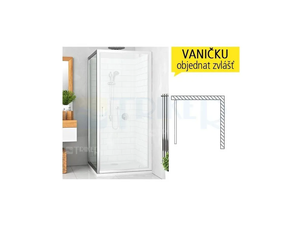 Novinka LLB boční stěna pro kombinaci LLB 700 (679-705mm) profil brillant, výplň transparent