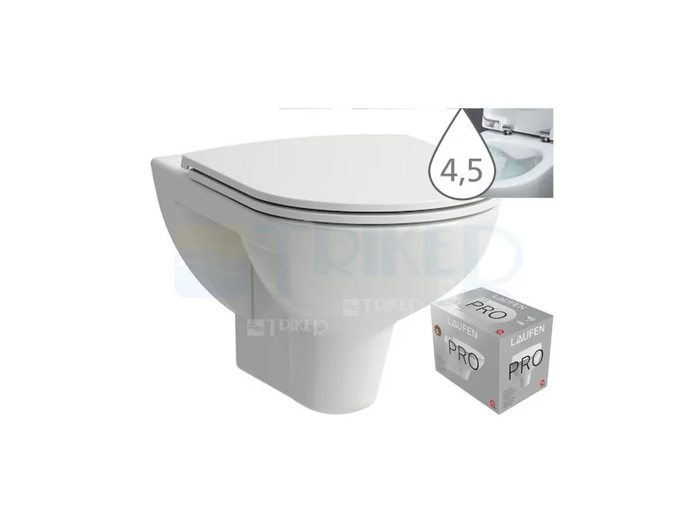 Express Levering Laufen Pro klozet závěsný 53 cm RIMLESS bílý, WC PACK se sedátkem SLIM Slowclose