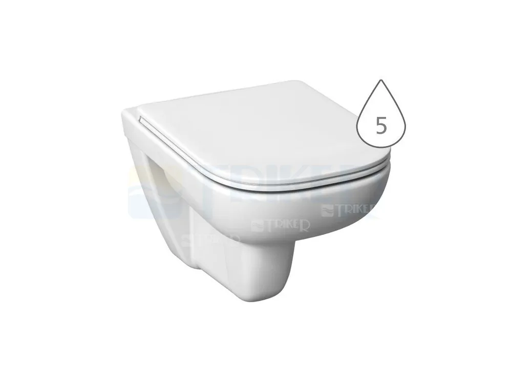 Deep klozet závěsný 51 cm hluboké splachování bílý Lage Kosten