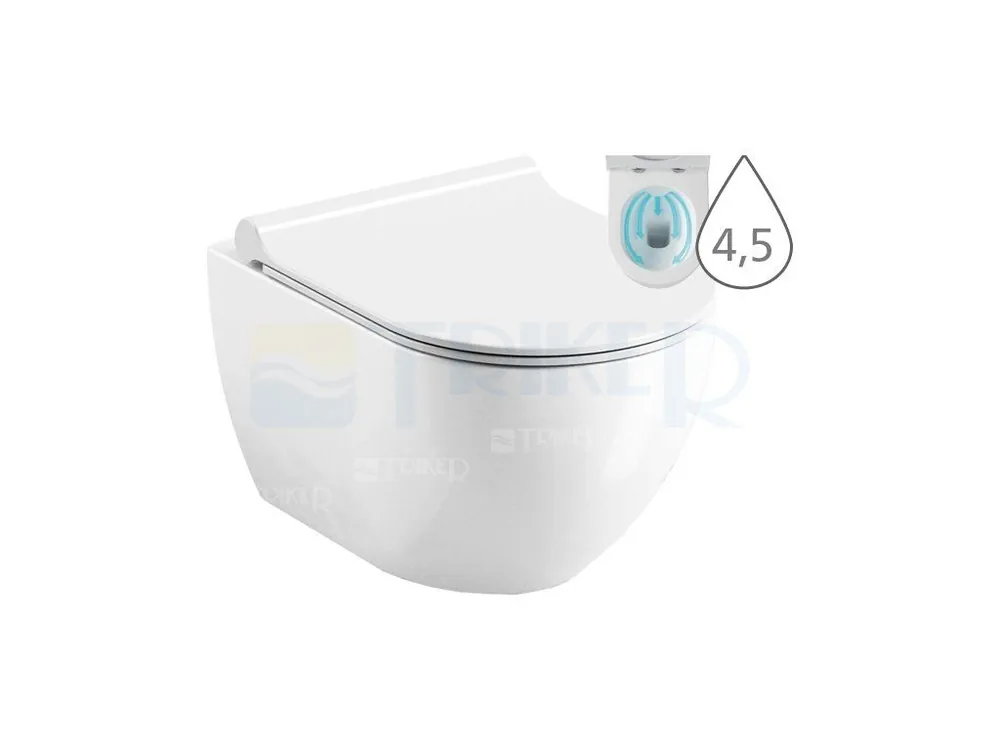 Chrome UNI RIMOFF klozet závěsný 51 cm bez splachovacího kruhu, bílý Beperkte Voorraad