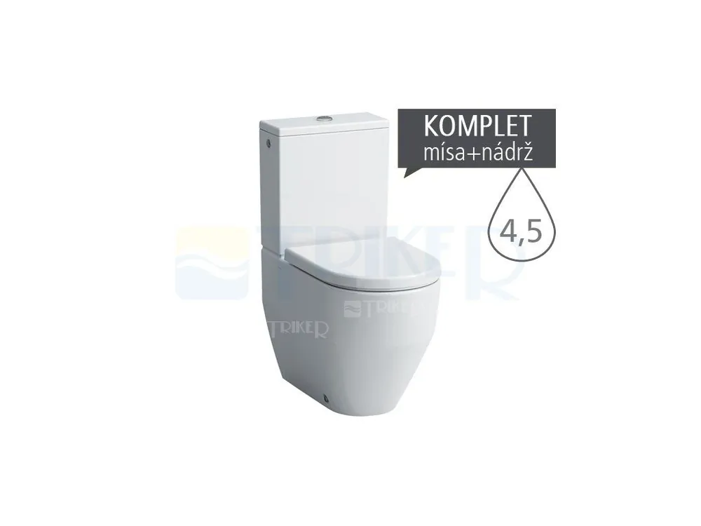 Laufen Pro klozet kombinační 43 cm kapotovaný, VARIO odpad, boční přívod, bílý Express Levering