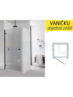 AN1C Sprchové dveře jednokřídlé levé 750/2000 profil černá mat, výplň čiré Direct Beschikbaar