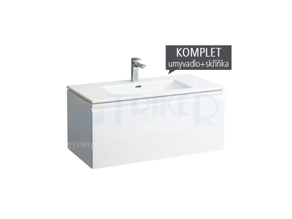 Direct Verzonden Laufen Pro S skříňka s 1+1 zásuvkou s umyvadlem 100 x 50 cm s otvorem bílá/lesk