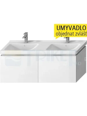 Časově Omezené Cubito skříňka se 2 zásuvkami pod dvojumyvadlo 130 x 48,5 cm, bílá/lesklý lak