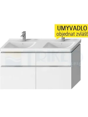 Vysoce Kvalitní Cubito skříňka se 4 zásuvkami pod dvojumyvadlo 130 x 48,5 cm, bílá/lesklý lak