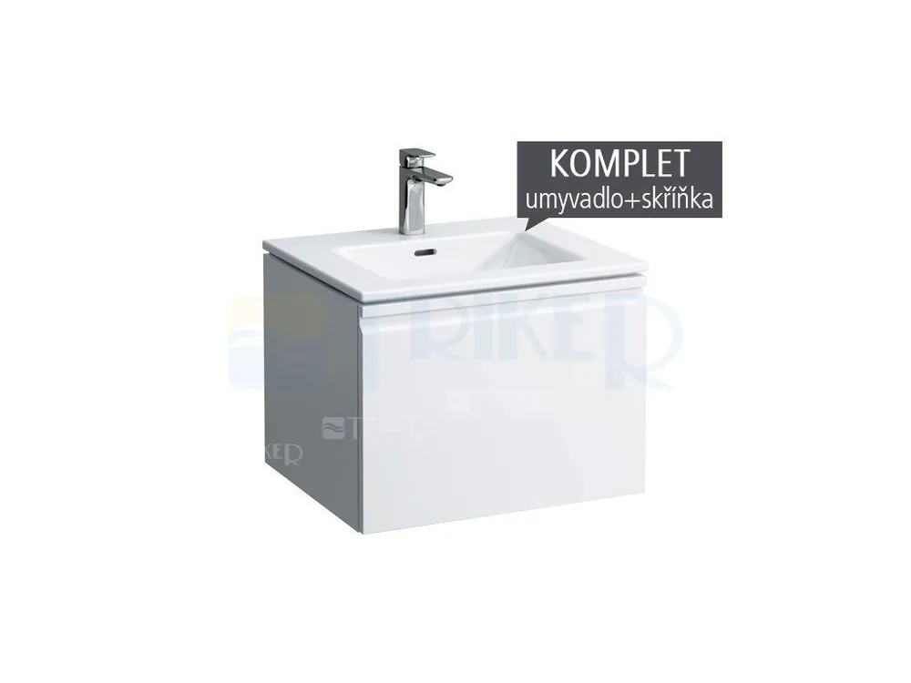 Laufen Pro S skříňka s 1+1 zásuvkou s umyvadlem 60 x 50 cm s otvorem bílá/lesk Gereduceerde Prijs