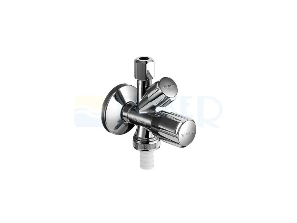 Schell COMFORT rohový ventil kombinovaný 1/2" x 3/4" x 3/8" Uitverkoop