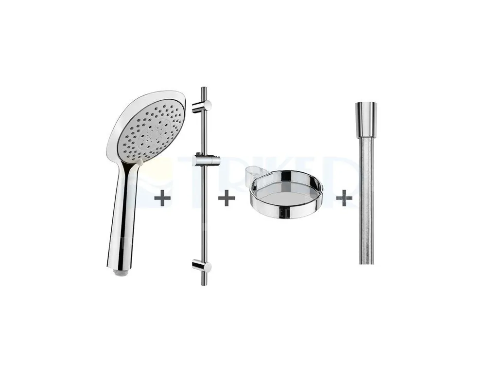 Lage Kosten Cubito-N sprchový set - ruční sprcha hranatá 4 funkce,tyč, mýdelník, hadice 170 cm