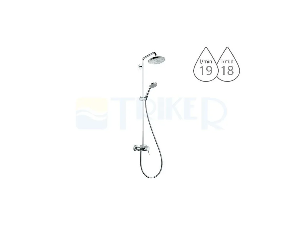 Premium Croma 220 Air 1jet Showerpipe sprchová baterie s hlavovou sprchou, chrom