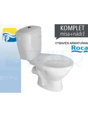 EP Klozet kombinační 63 vodorovný odpad, armatury ROCA bílý Exclusieve Akce