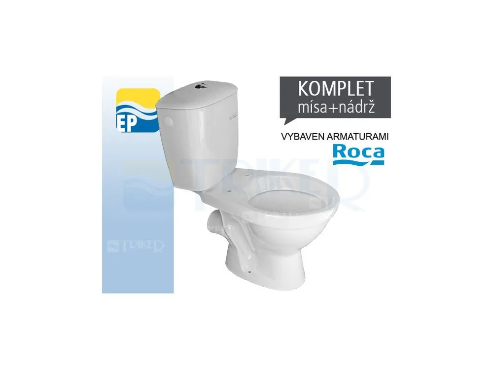 EP Klozet kombinační 63 vodorovný odpad, armatury ROCA bílý Exclusieve Akce