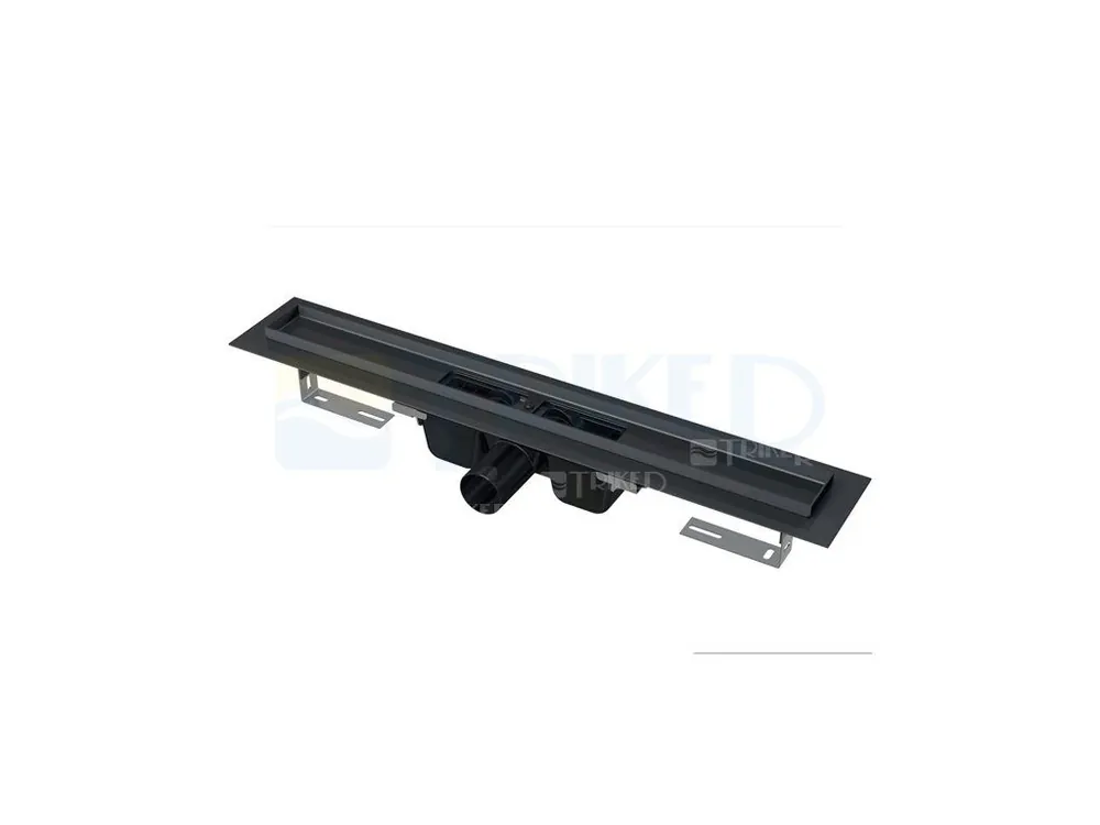 Premium Žlab podlahový APZ1 pro perforovaný rošt 300 mm, boční odtok 50 mm, černá - mat