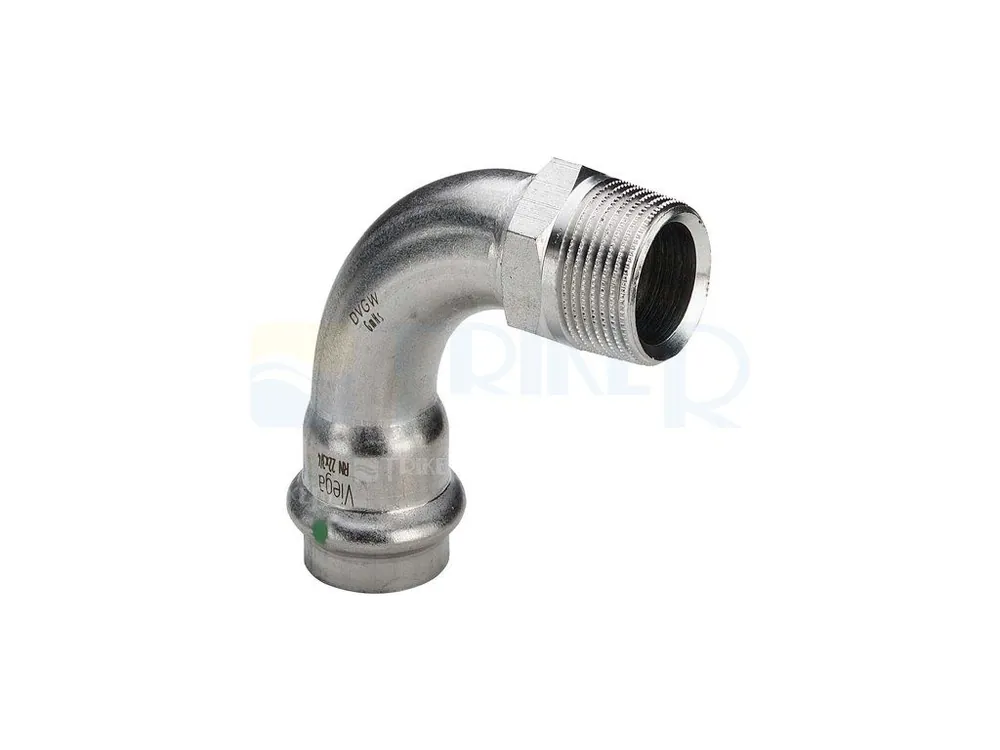Certifikovaný Sanpress Inox koleno 90° s vnějším závitem 2314 22 x 3/4"