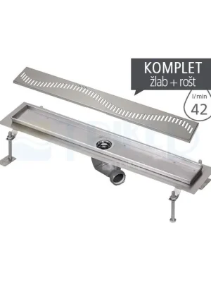Přímo Od Výrobce Žlab nerezový podlahový Sanela SLKN A do prostoru 750 mm, SLKN 03A, lesklý