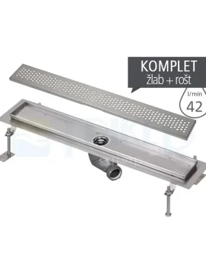 Víkendová Akce Žlab nerezový podlahový Sanela SLKN B do prostoru 1150 mm, SLKN 05BX, matný
