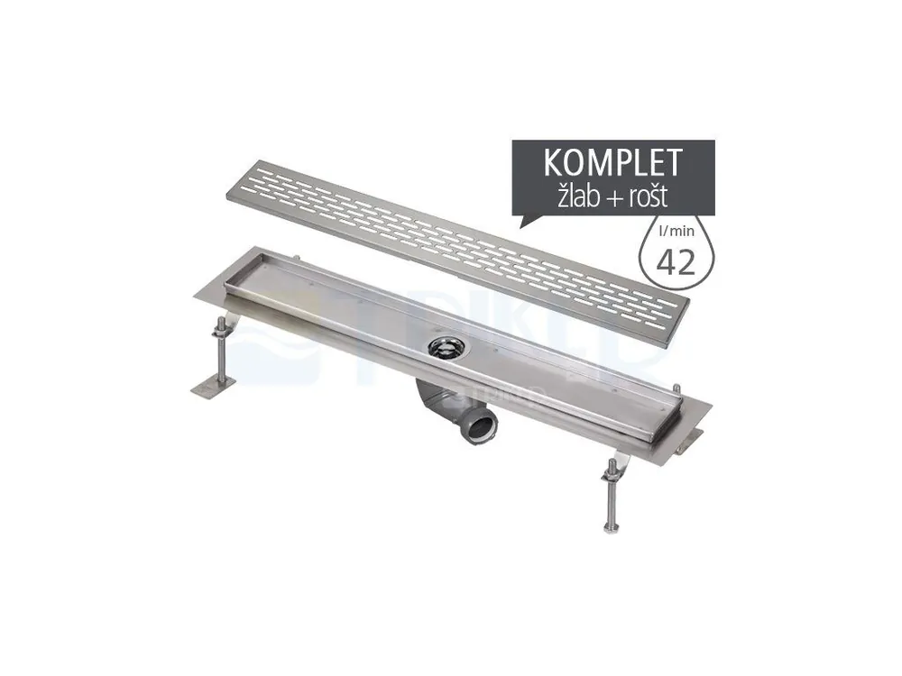 Žlab nerezový podlahový Sanela SLZN E do prostoru 1150 mm, SLKN 05E, lesklý Blesková Nabídka