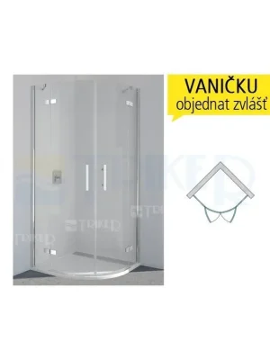 Aanbieding PU4P Sprchové dveře čtvrtkruhové R500 800/2000 profil chrom,výplň čiré