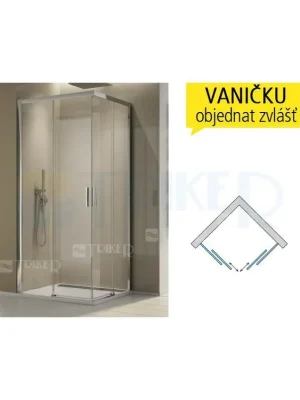 Uitverkoop TLSAC sprchový kout s posuvnými dveřmi 800 (775-810 mm) profil bílý, výplň čiré sklo