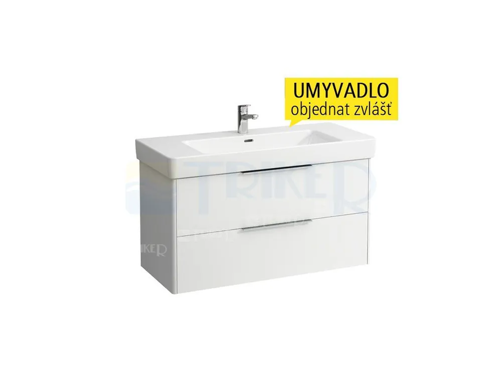Base skříňka se 2 zásuvkami pod umyvadlo 105 x 46 cm, bílá/lesk Gratis Retour