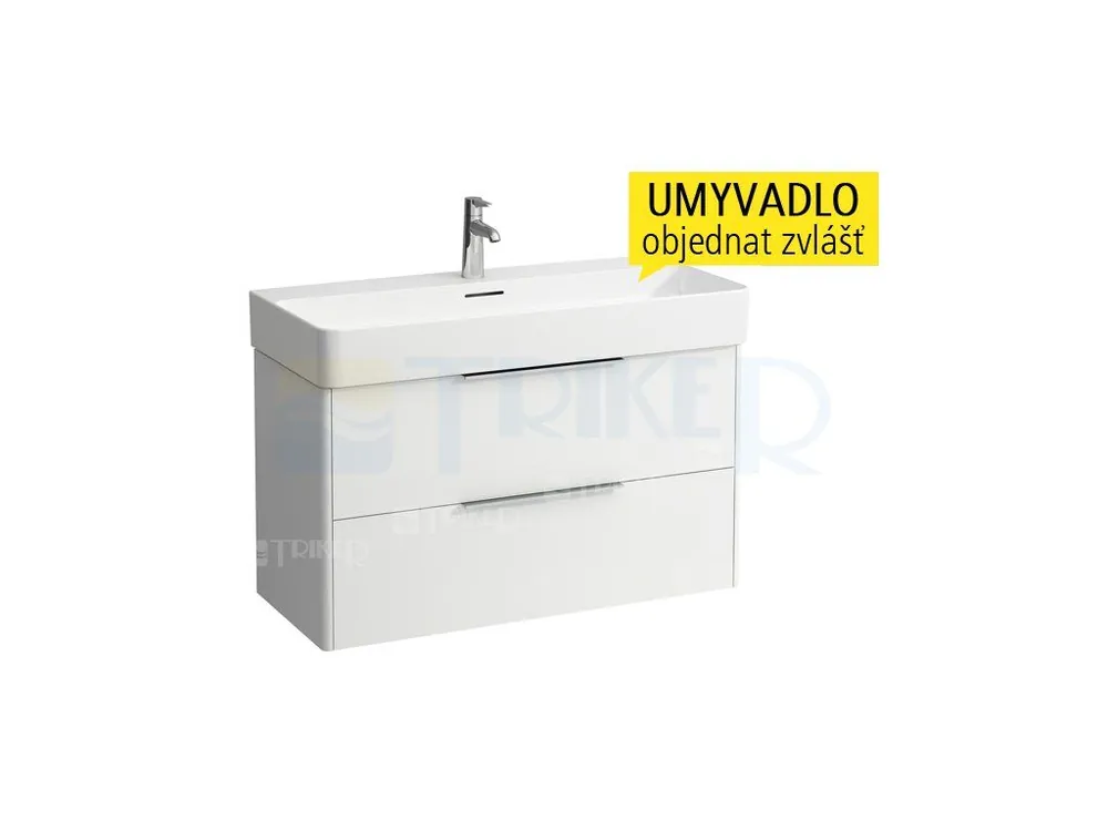Base skříňka se 2 zásuvkami pod umyvadlo Val 95 x 42 cm, bílá/lesk Bestseller