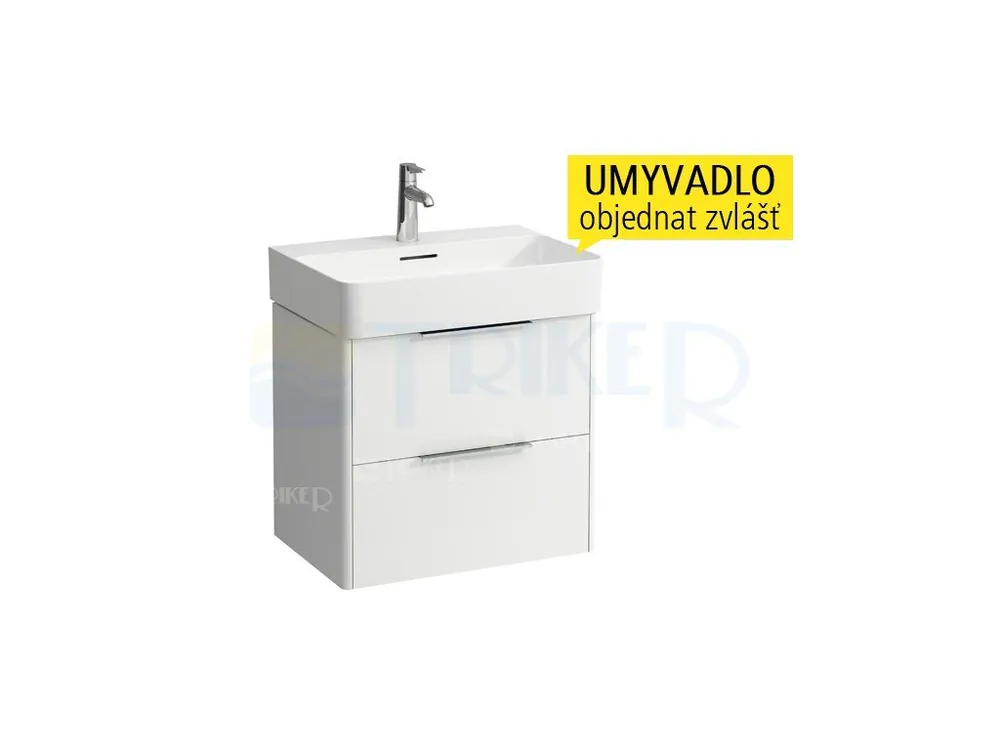 Beperkt Aanbod Base skříňka se 2 zásuvkami pod umyvadlo Val 60 x 42 cm, bílá/lesk