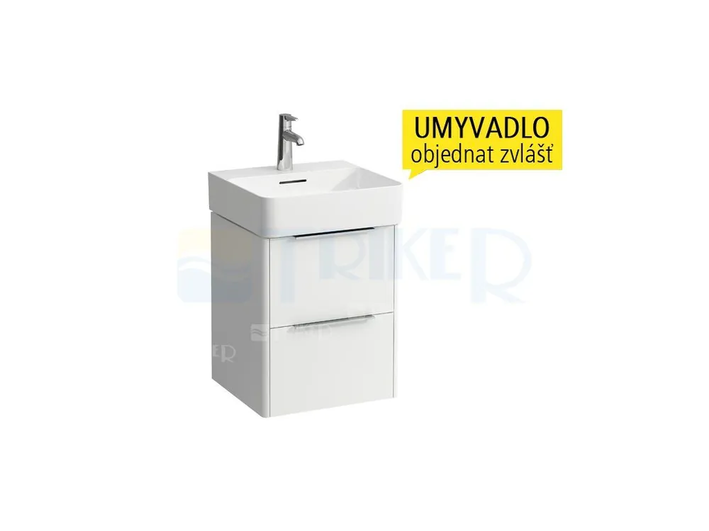 Base skříňka s 2 zásuvkami pod umývátko VAL 45 x 42 cm, bílá/lesk Dagaanbieding
