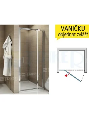 Voordeelprijs TED sprchové dveře jednokřídlé s pevnou stěnou 900 (875-925 mm) profil bílý, výplň durlux