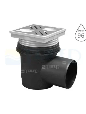 Superprijs Podlahová vpusť SEBAN00 boční odpad 110 mm, nerezová mřížka 155 x 155 mm