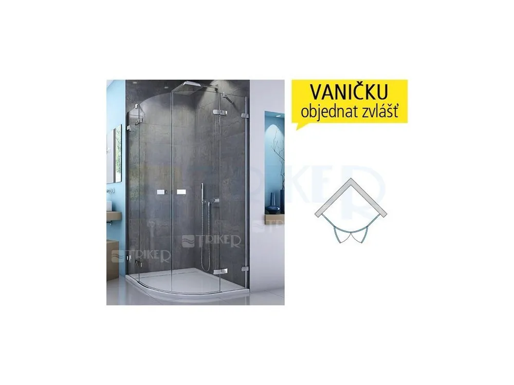 Shop Nu ESR sprchový kout s dvoukřídlými dveřmi 900 (882-9000 mm) R550 profil aluchrom, výplň čiré sklo
