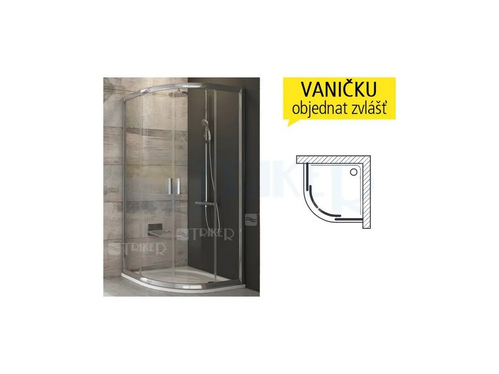 Nieuw BLCP4 sprchový kout BLCP4-90 R500 (875-895mm) profil satin, výplň grape