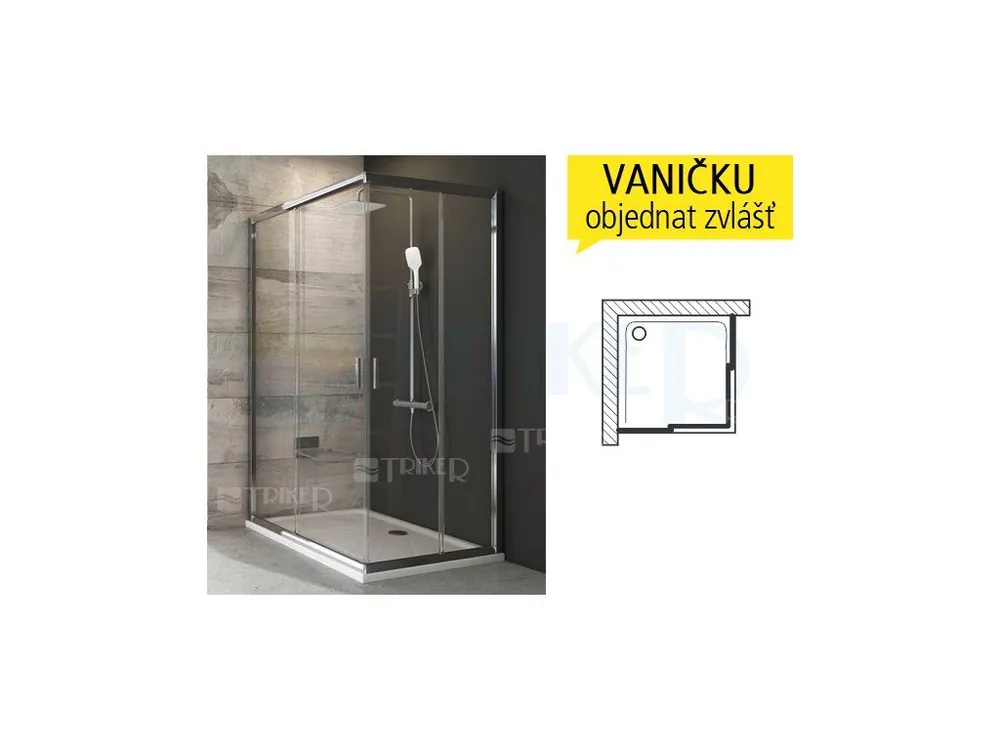 Weekendaanbieding BLRV2K sprchový kout BLRV2K-100 (980-1000mm) profil satin, výplň grape