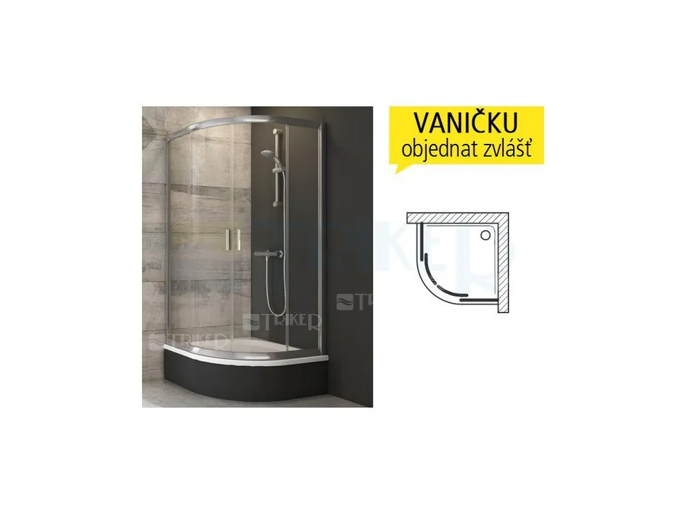 BLCP4 Sabina sprchový kout BLCP4-90 R500 (875-895mm) profil bílá, výplň transparent Hete Deal