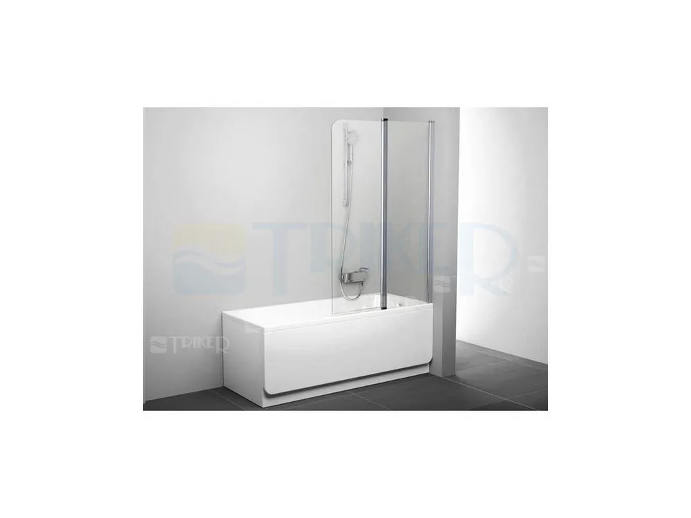 CVS2 vanová zástěna CVS2-100 R pravá profil satin, výplň transparent Direct Beschikbaar