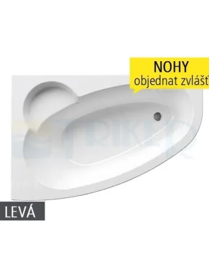 Aanbieding Asymmetric vana akrylátová 160 x 105cm, levá, bílá