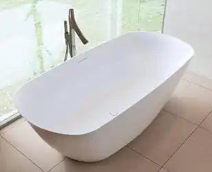 Must-Have Volně stojící designová vana Riho BILO BS65005, 165 x 77 cm, litý mramor, matná bílá