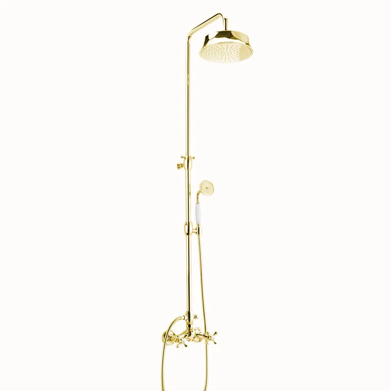 Retro sprchový nástěnný set s baterií Bianchi LADY 1057ORO, ruční a hlavová sprcha, zlato Betrouwbaar