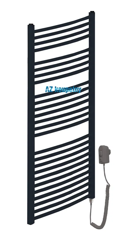 Elektrický radiátor Neriet Primo Rondo-N, s šedým termostatem RE, 600 x 1424 mm, antracit Snelle Levering