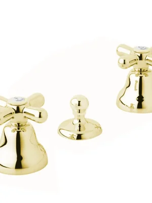 Hete Deal Vodovodní bidetová tříotvorová baterie Bianchi OLD FASHION 1033ORO, retro, zlatá