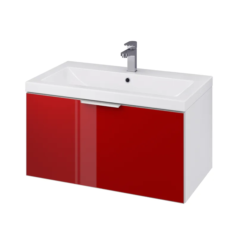 Gereduceerde Prijs Skříňka Cersanit STILLO pod umyvadlo COMO / ZURO / AMAO 80 cm, bílá / červená, S575-011