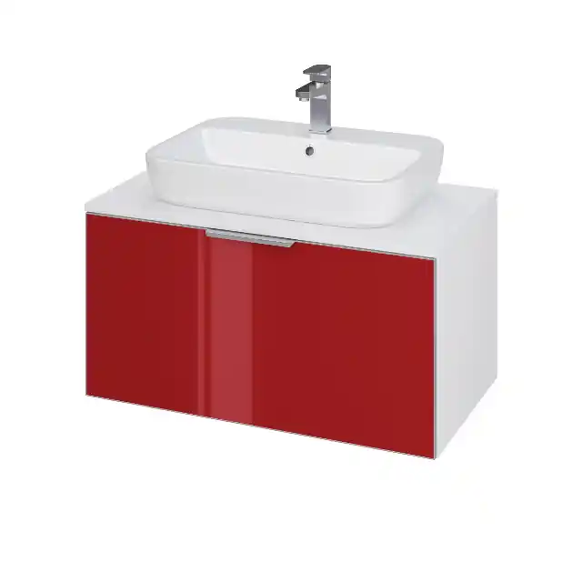 Skříňka Cersanit STILLO pod umyvadlo CASPIA SQUARE / OVAL 80 cm, bílá / červená, S575-005 Tijdelijk Beschikbaar
