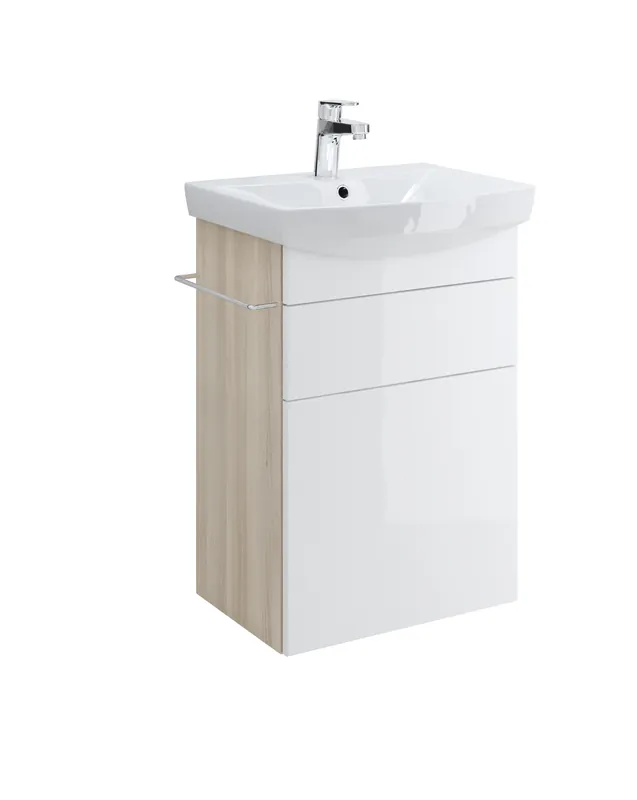 Direct Beschikbaar Skříňka Cersanit SMART pod umyvadlo CARINA 50 cm, bílá / světlý jasan, S568-008