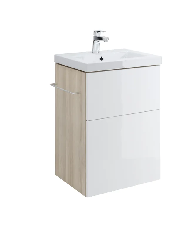 Koop Vandaag Skříňka Cersanit SMART pod umyvadlo COMO 50 cm, bílá / světlý jasan, S568-016