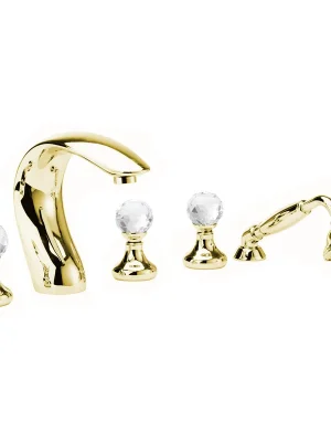 Designová baterie vanová víceotvorová Bianchi BOHEME 1070ORO, zlato, křišťál Swarovski Premium
