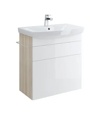 Weekendaanbieding Skříňka Cersanit SMART pod umyvadlo CARINA 70 cm, bílá / světlý jasan, S568-014