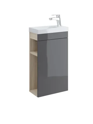 Koupit Online Skříňka Cersanit SMART pod umyvadlo COMO 40 cm, šedá / světlý jasan, S568-023