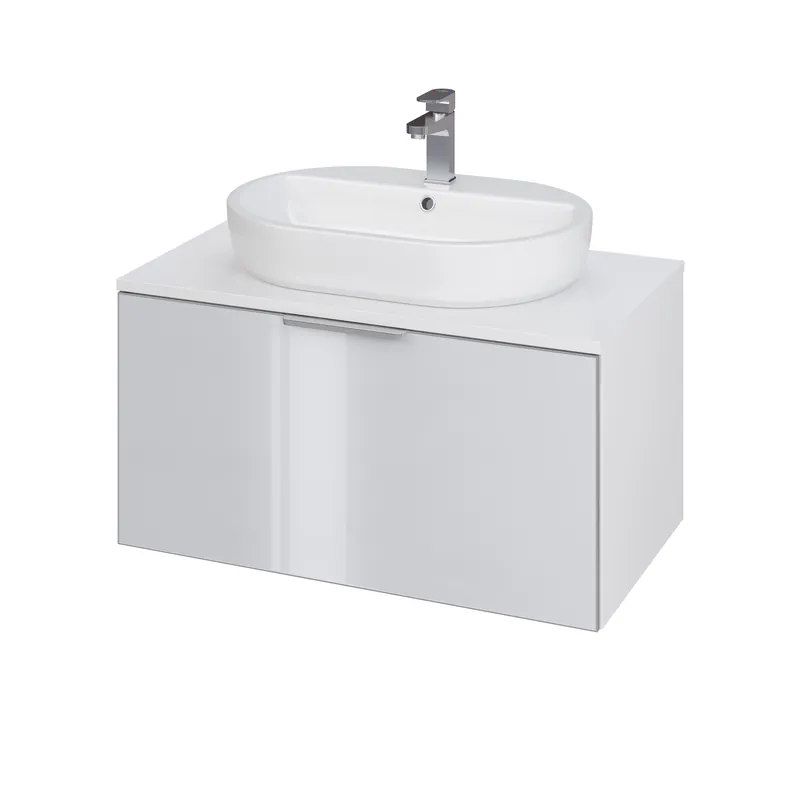Must-Have Skříňka Cersanit STILLO pod umyvadlo CASPIA SQUARE / OVAL 80 cm, bílá / šedá, S575-006