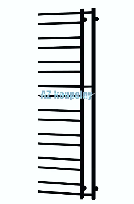 Koupelnový radiátor P.M.H. THEIA T2BL Levá - Strukturální barva, 500 x 1540 mm, černá Přímo Od Výrobce